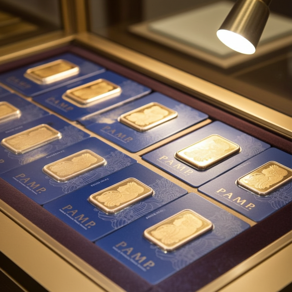Lotto 5 Lingotto d’oro pamp 24k 50 grammi