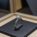 Anello Solitario - 18carati Oro bianco - 0.60ct. tw. Diamante (Naturale)