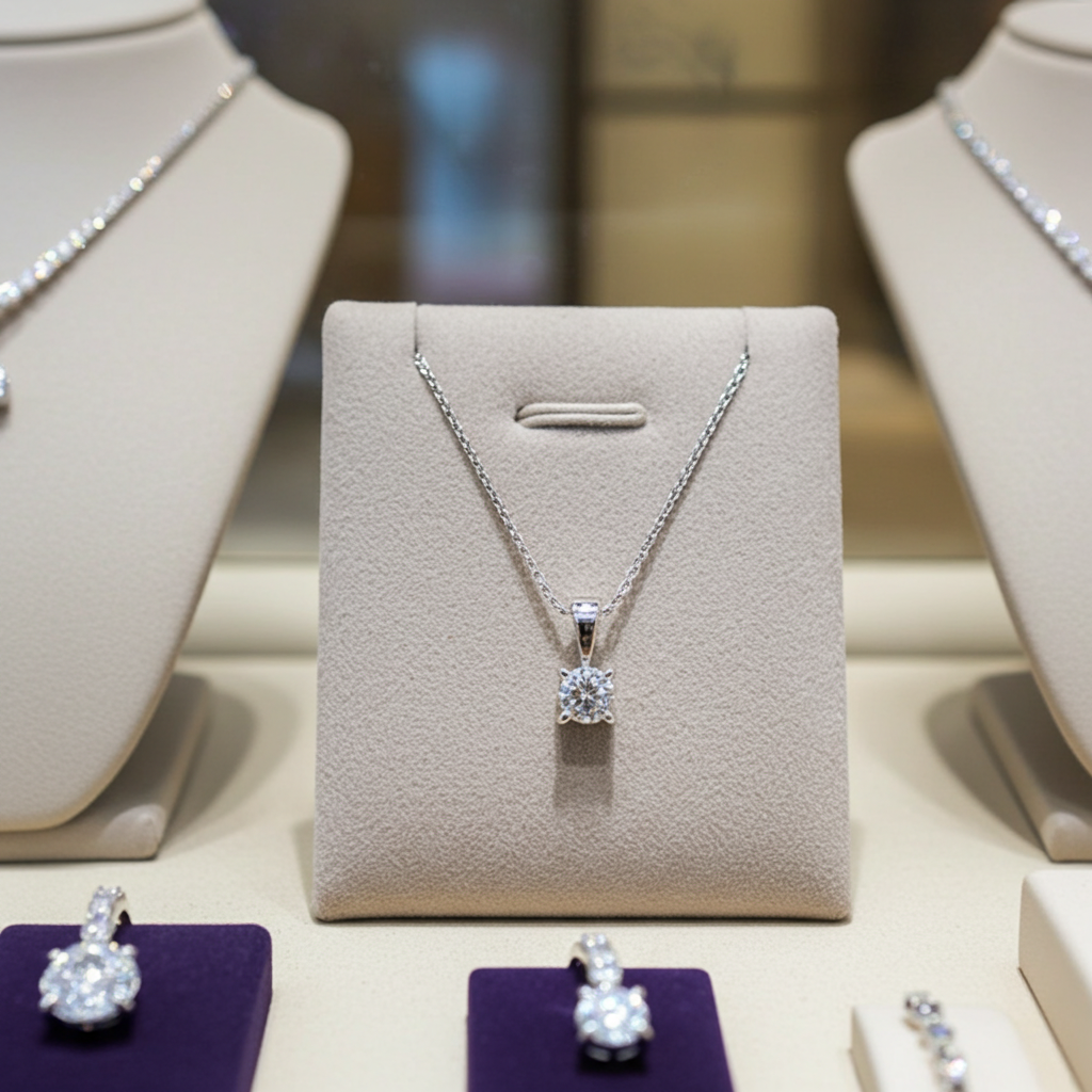 ciondolo punto  luce con diamante naturale 0,30 ct