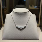 Collana in oro bianco con 7 diamanti naturali 0,88 ct