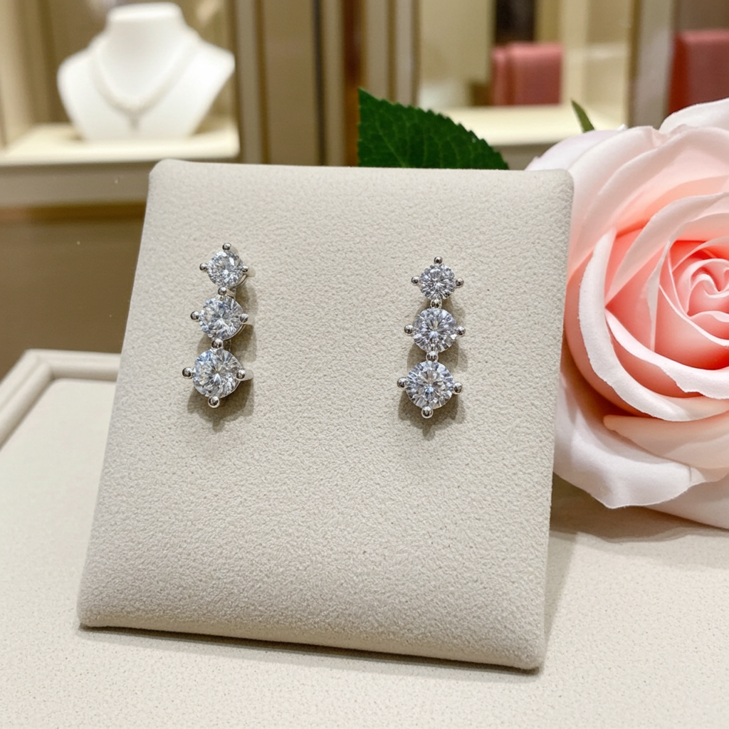 Orecchini - 18 carati Oro bianco - 0.60ct. tw. Diamante (Naturale)