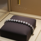 bracciale tennis a cipollina in oro bianco 18k e diamanti naturali 1,5 ct