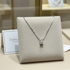 Collana punto luce certificato HRD in oro bianco con diamante naturale 0,30 ct D VVS1