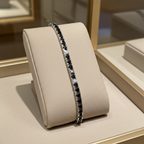 bracciale tennis in oro bianco 18k e diamanti naturali neri  2,70ct