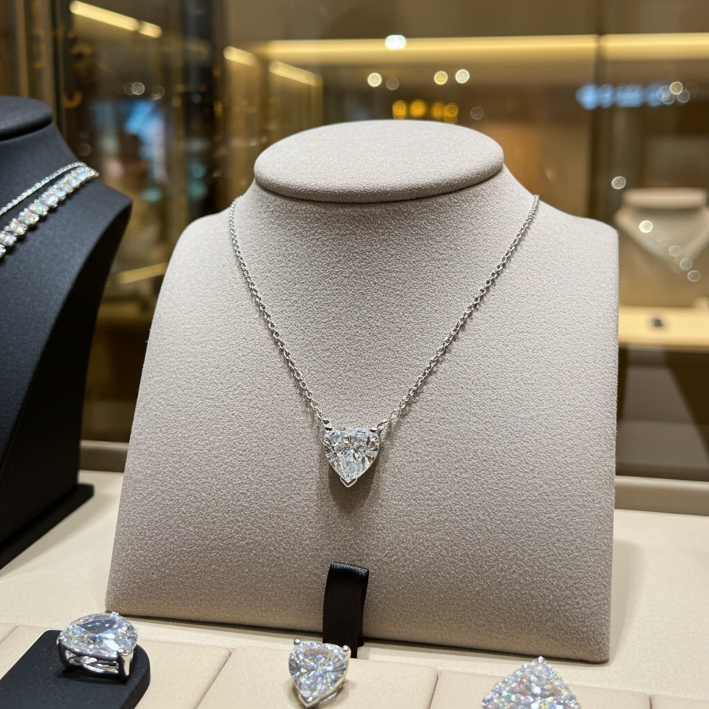 Collana punto luce in oro e diamante naturale cuore 0.25ct