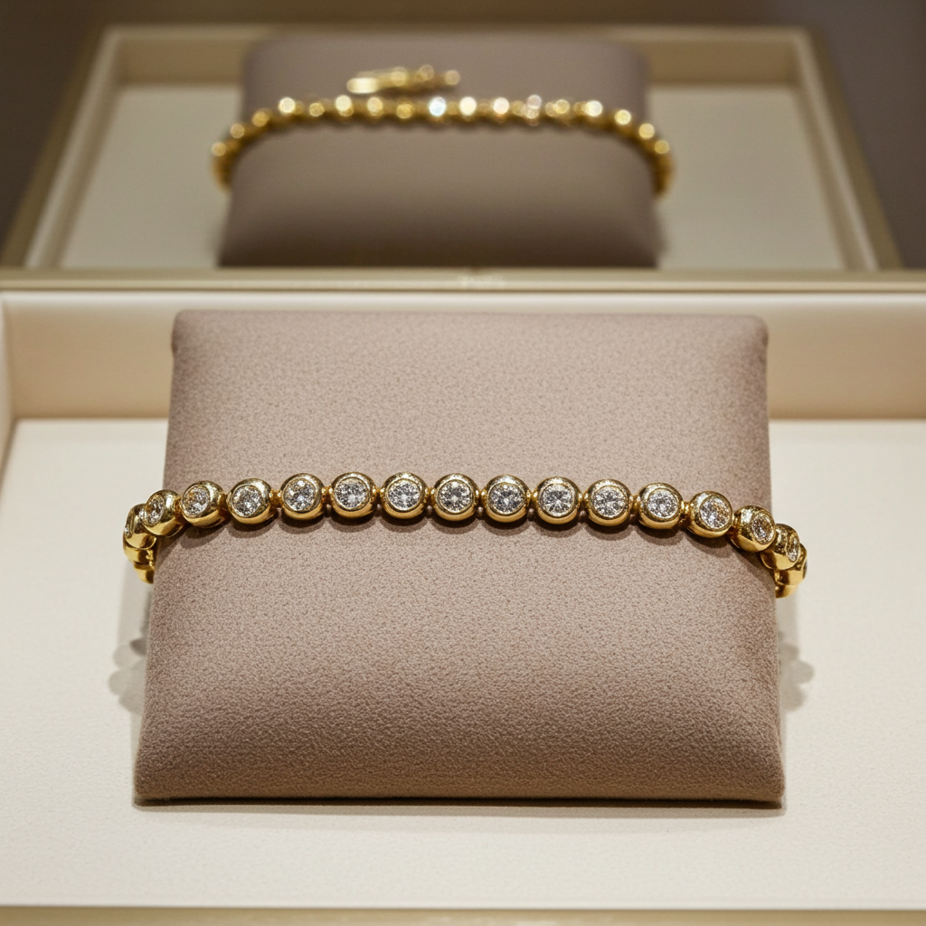 bracciale tennis a cipollina in oro bianco 18k e diamanti naturali 1,5 ct