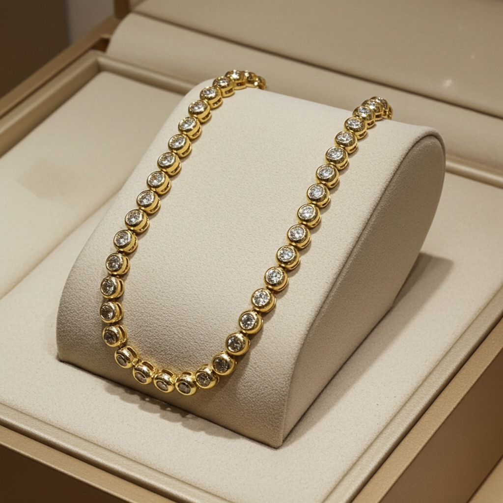 Tennis bracelet - 18kt Yellow Gold - 5.00ct. tw. Diamond (Natural)