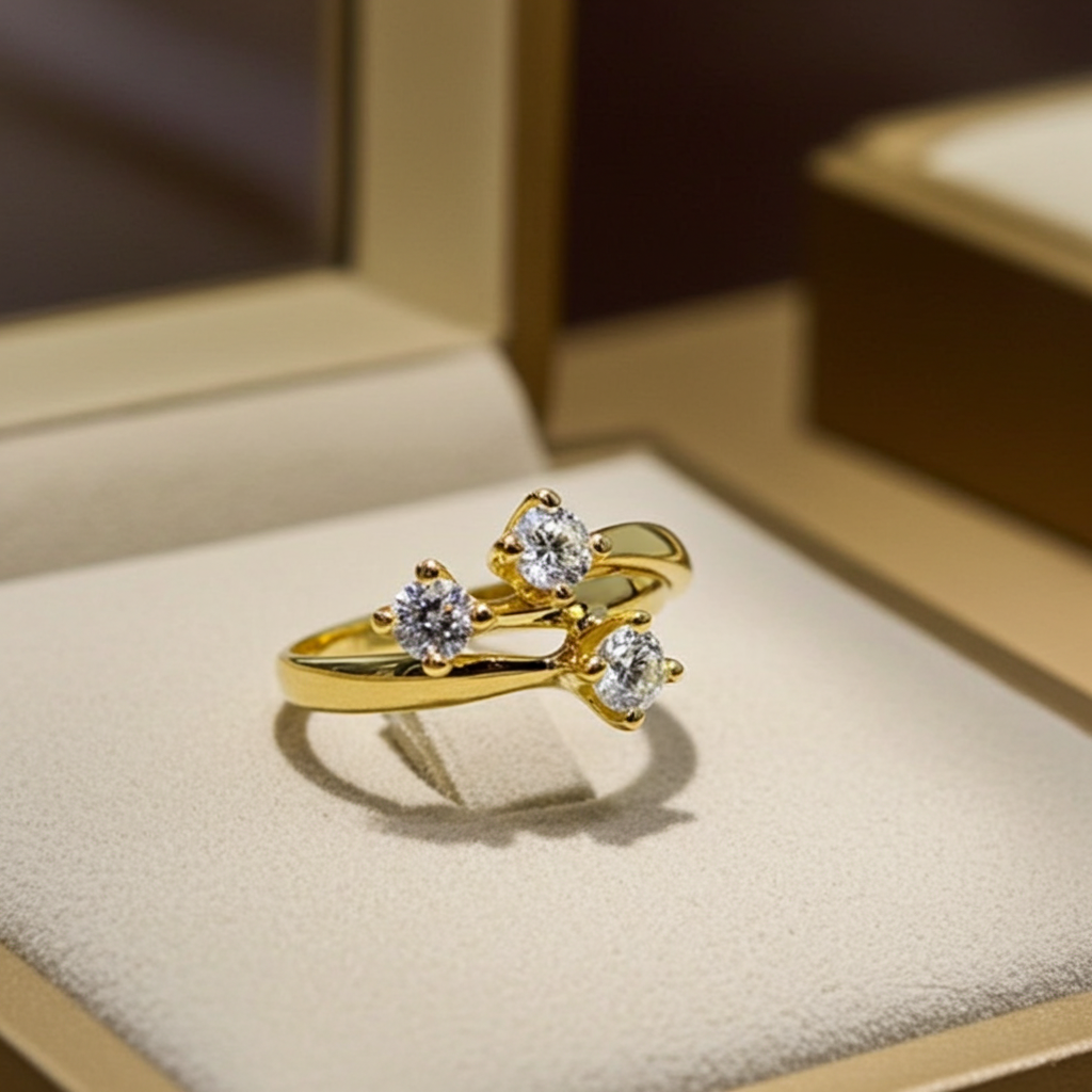 Anello Trilogy -0.45ct Diamanti Naturali