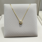 ciondolo punto luce a cipollina in oro bianco 18k e diamanti naturale  0,10 ct