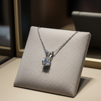 Collana con ciondolo - 18 carati Oro Bianco- 0.90ct. tw. Diamante