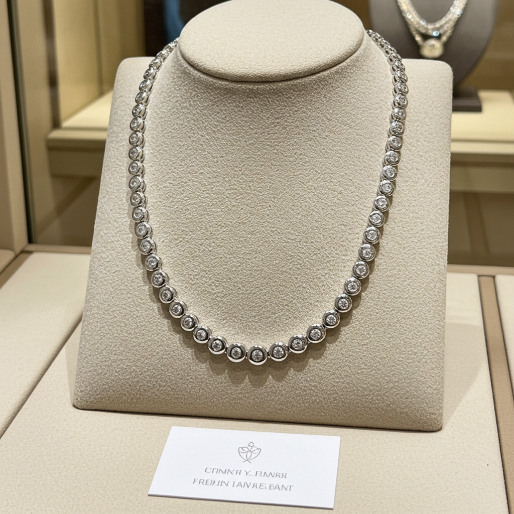 Collana tennis a cipollina in oro e diamanti naturali 6.40ct