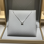 Collana punto luce certificato HRD in oro bianco con diamante naturale 0,25 ct