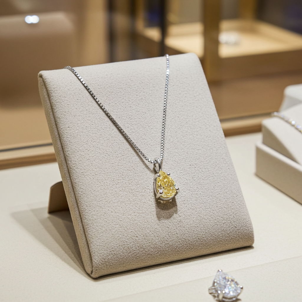 GIA-certified 0.67 ct natural pear-cut diamond solitaire pendant