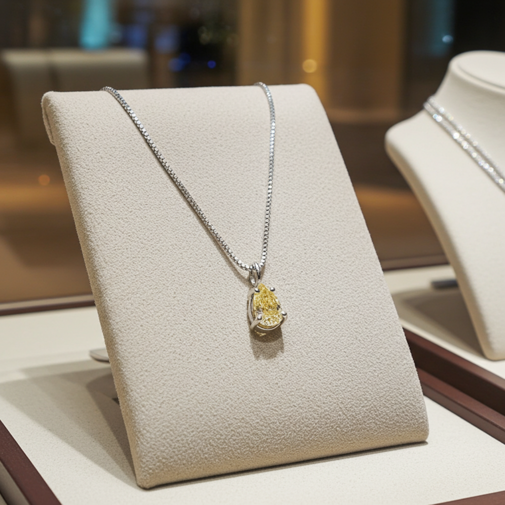 GIA-certified 0.67 ct natural pear-cut diamond solitaire pendant