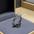 Anello solitario in oro bianco 18k e diamante naturale 1.70ct D IF