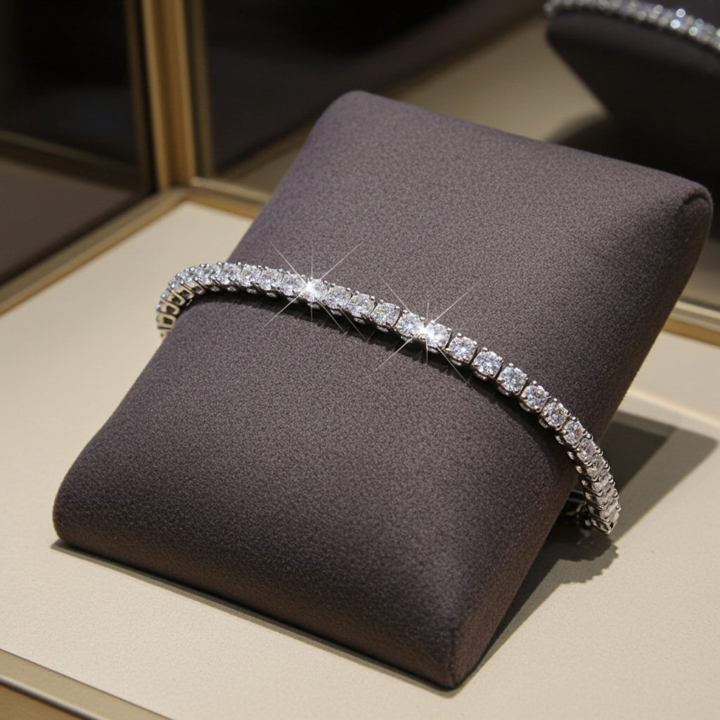 Bracciale tennis - 18 carati Oro bianco - 1.00ct. tw. Diamante (Naturale)