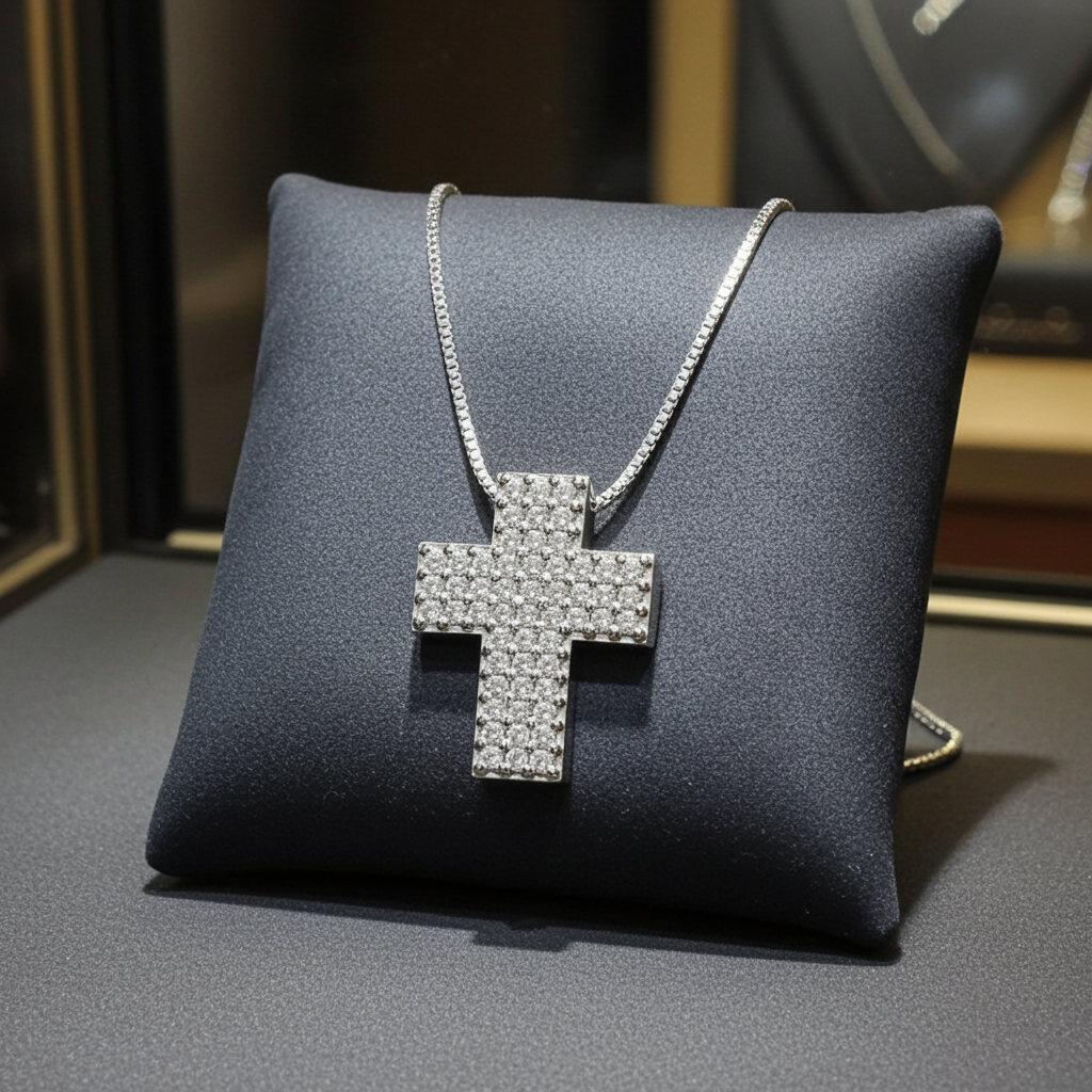 Collana con ciondolo - 18 carati Oro bianco - 1.44ct. tw. Diamante (Naturale)