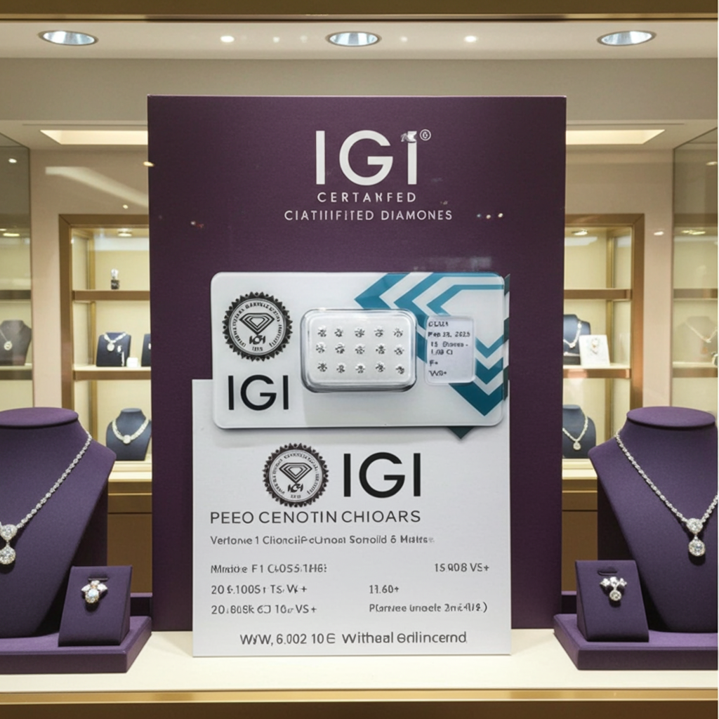 15 pezzi diamanti naturali certificato IGI 1.04ct