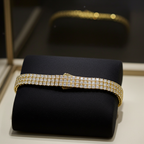 Bracciale tennis in 3 Fila diamante naturale Taglio Rotondo  6.72CT