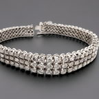 Bracciale Tennis - 18 carati Oro bianco, 14 ct Diamante (Naturale)