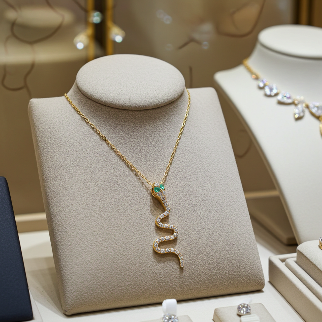 Collana con ciondolo in oro giallo 18k con diamanti naturali 0.35ct