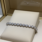 bracciale tennis a cipollina in oro bianco 18k e diamanti naturali 1,5 ct