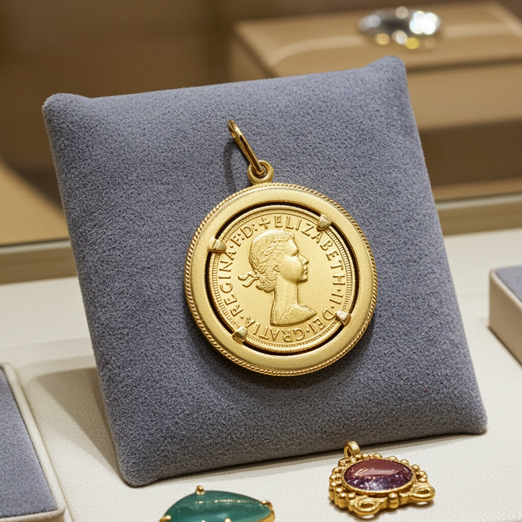 Ciondolo in oro con sterline oro 22k