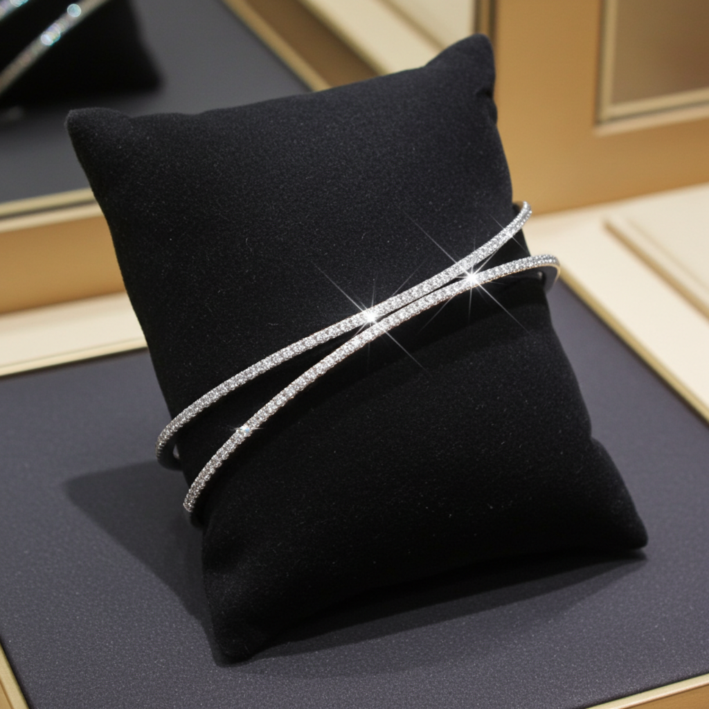 Bracciale in oro bianco 18k e diamanti naturali 1.55ct