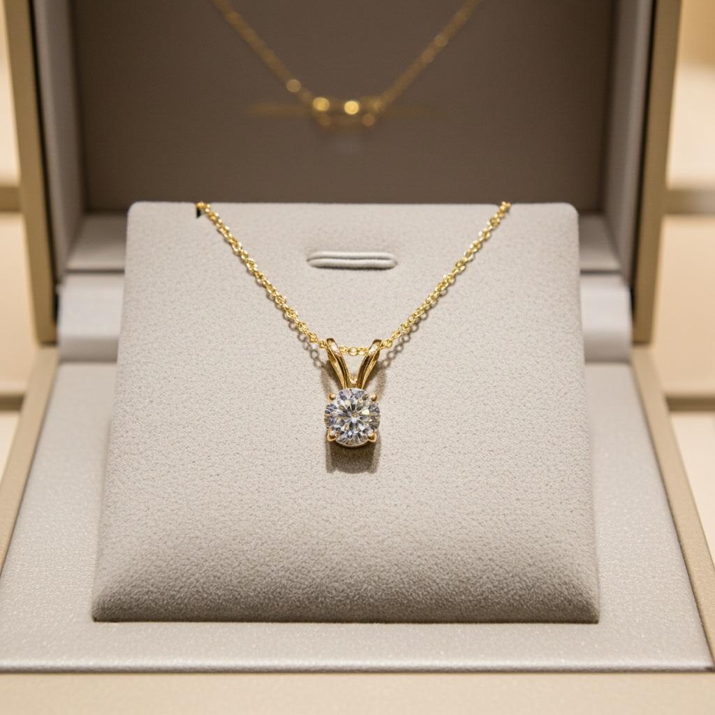 Collana con ciondolo - 18 carati Oro giallo - 0.80ct. tw. Diamante