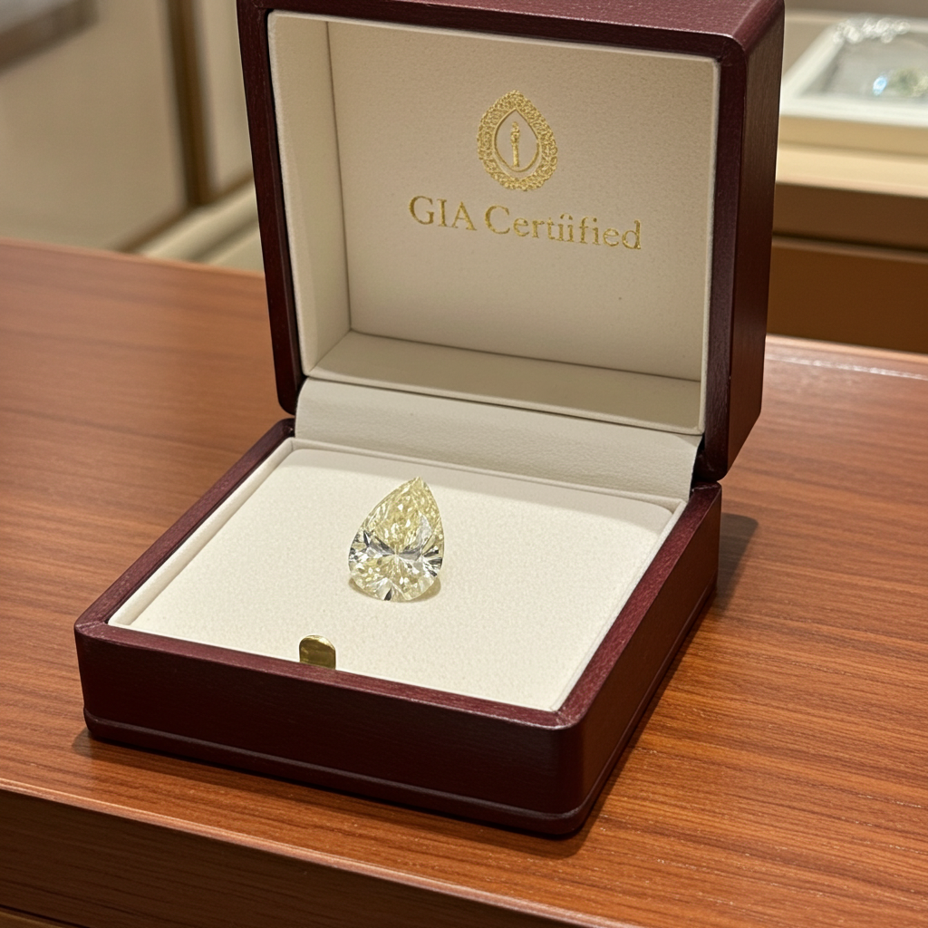 Diamante naturale pera certificato GIA  0.67ct