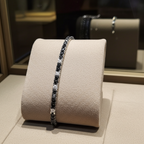 bracciale tennis in oro bianco 18k diamanti naturali neri  4,00ct