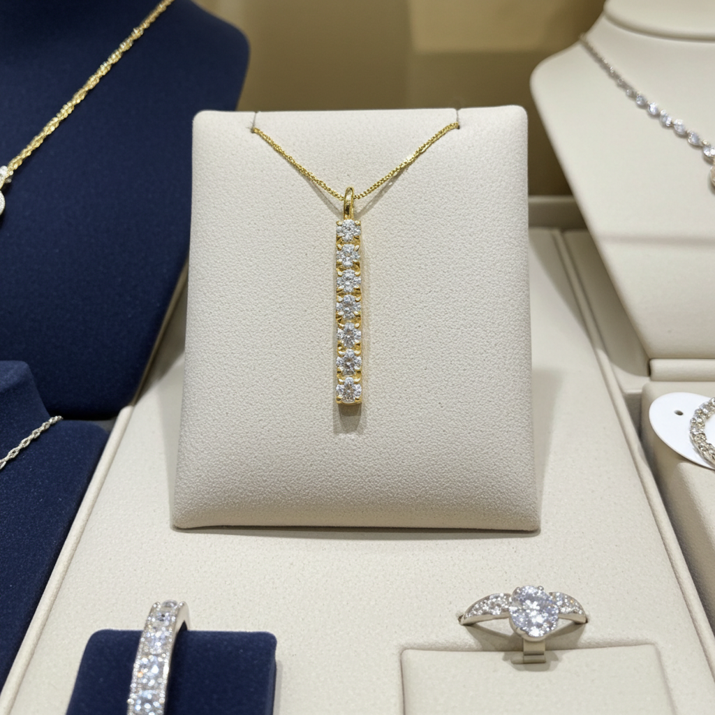 Ciondolo tennis in oro e diamante naturale 0.56ct