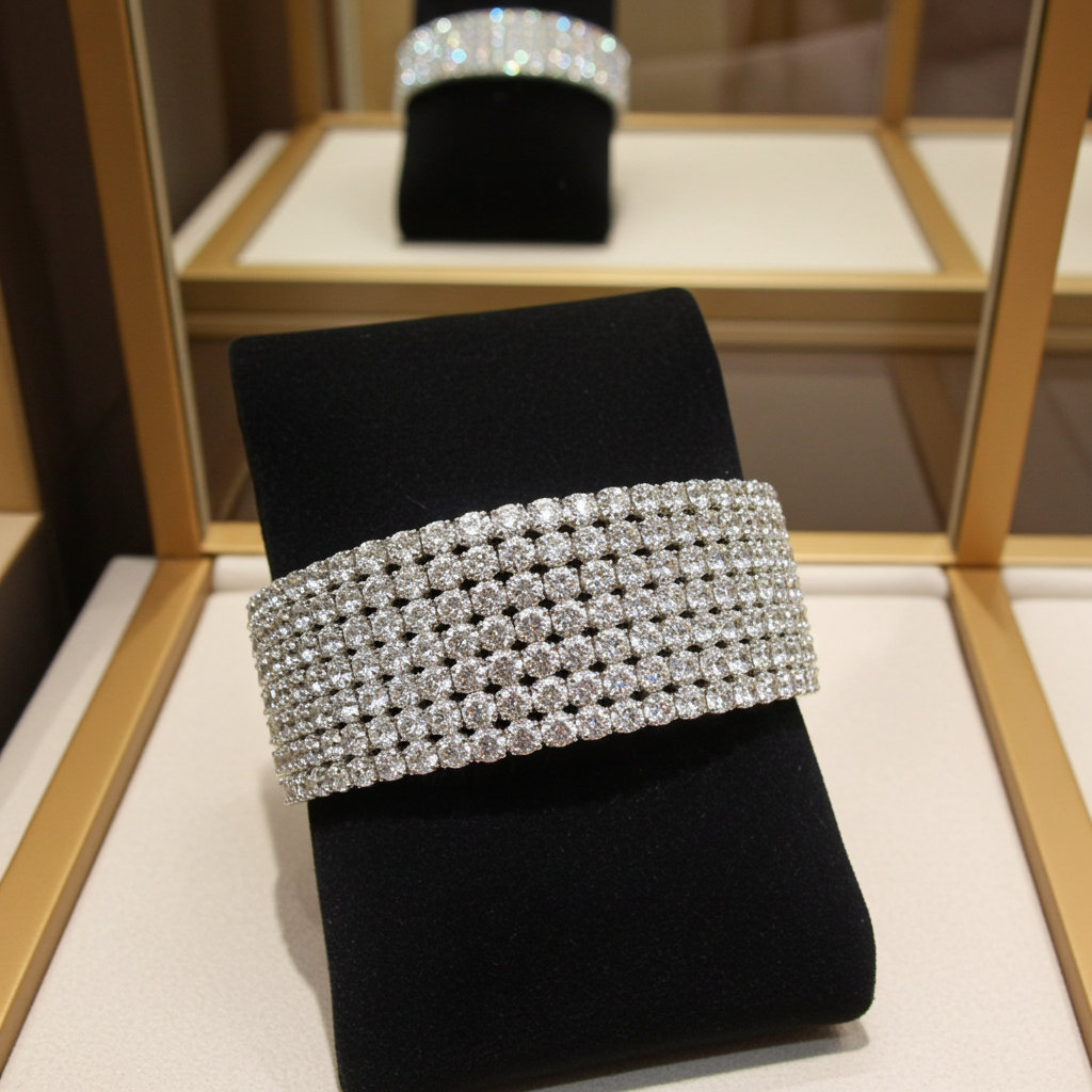 Bracciale tennis  oro bianco e diamanti naturali 35ct