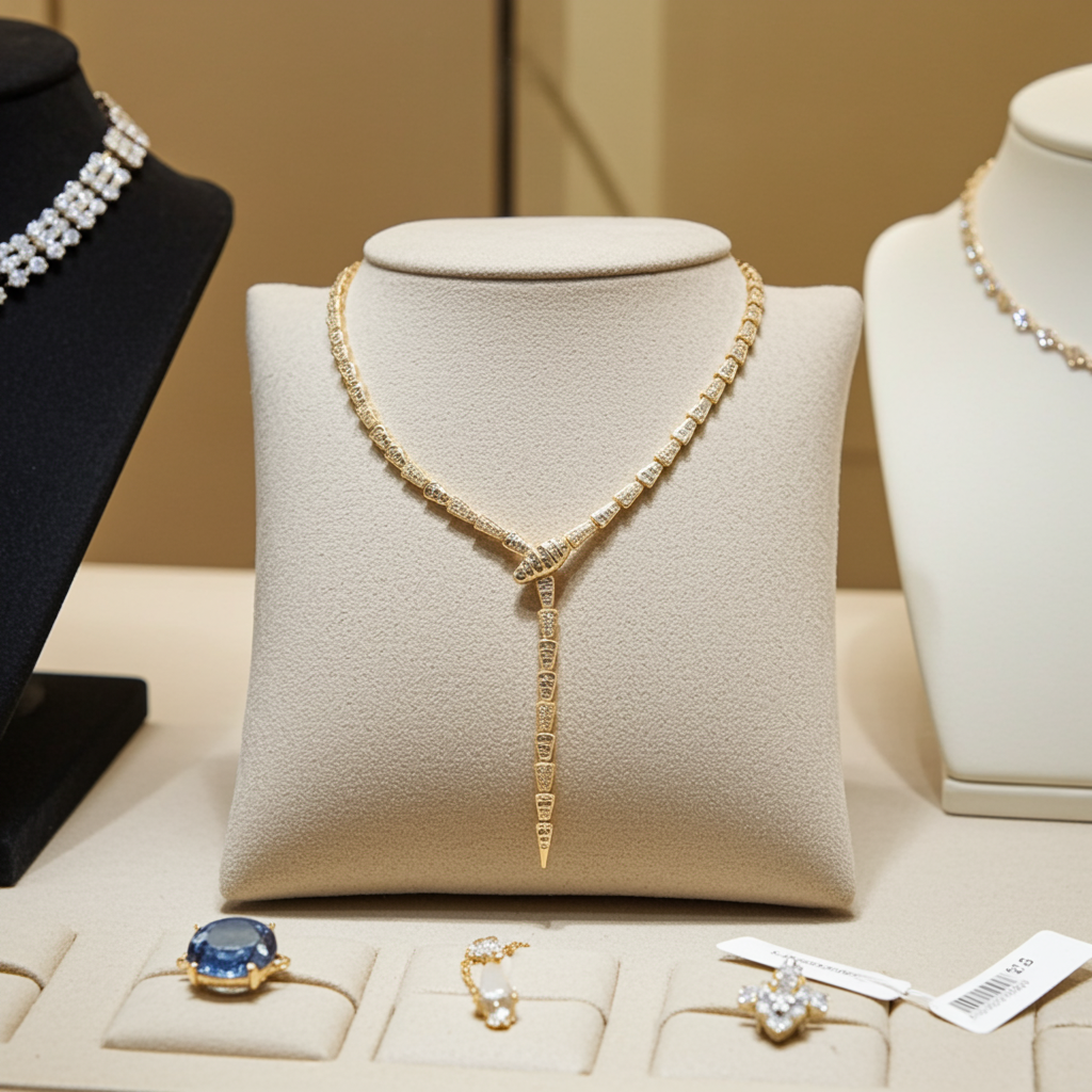 Collana serpente in oro giallo 18k e diamanti naturali 2.50ct