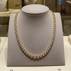 collana giro collo tennis in oro bianco 18k 750 e diamanti naturali 9 ct