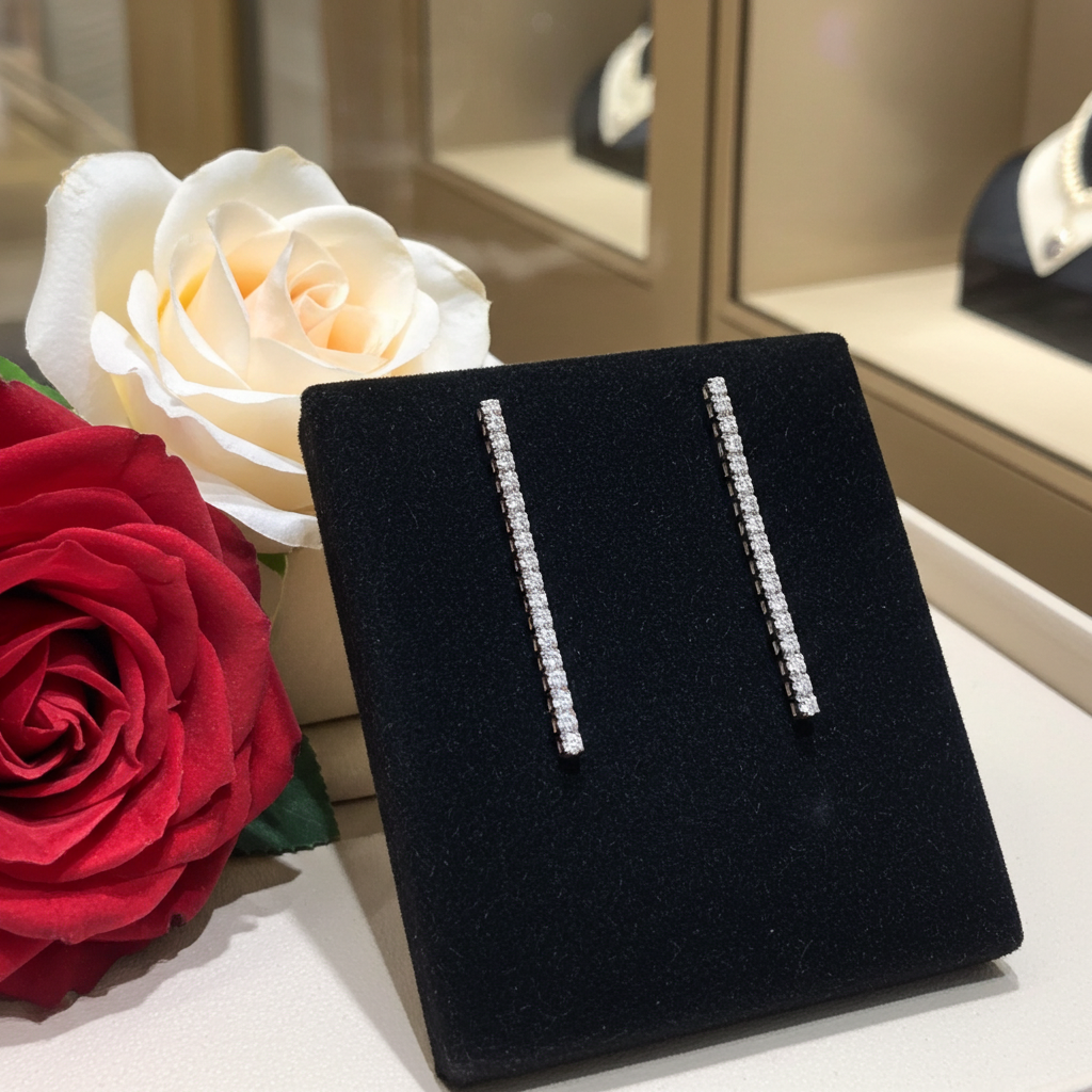 Orecchini Tennis - 18 carati Oro bianco - 0.95ct. tw. Diamante (Naturale)