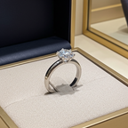 Anello solitario in oro bianco 18k e diamante naturale 1.70ct D IF
