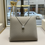 Collana punto luce certificato HRD in oro bianco con diamante naturale 0,10ct E VVS1