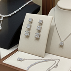 Orecchini punto luce trilogy in oro bianco e diamanti naturali 0.60ct