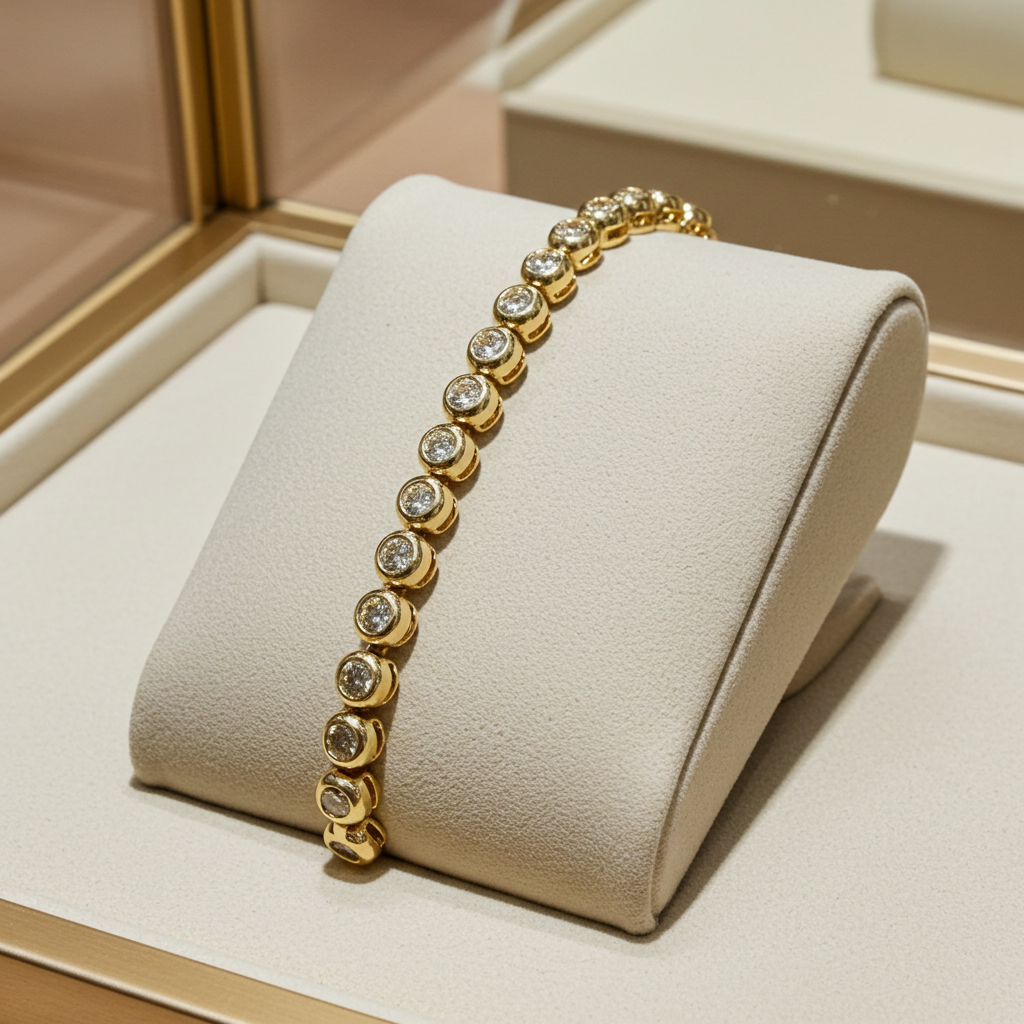 Tennis bracelet - 18kt Yellow Gold - 5.00ct. tw. Diamond (Natural)