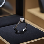 Anello solitario diamante naturale 0.45ct certificato IGI D IF