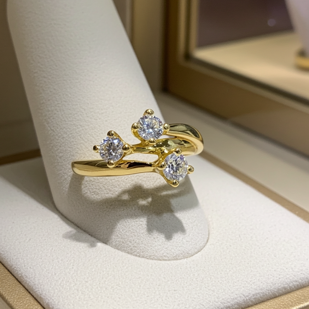 Anello Trilogy -0.45ct Diamanti Naturali