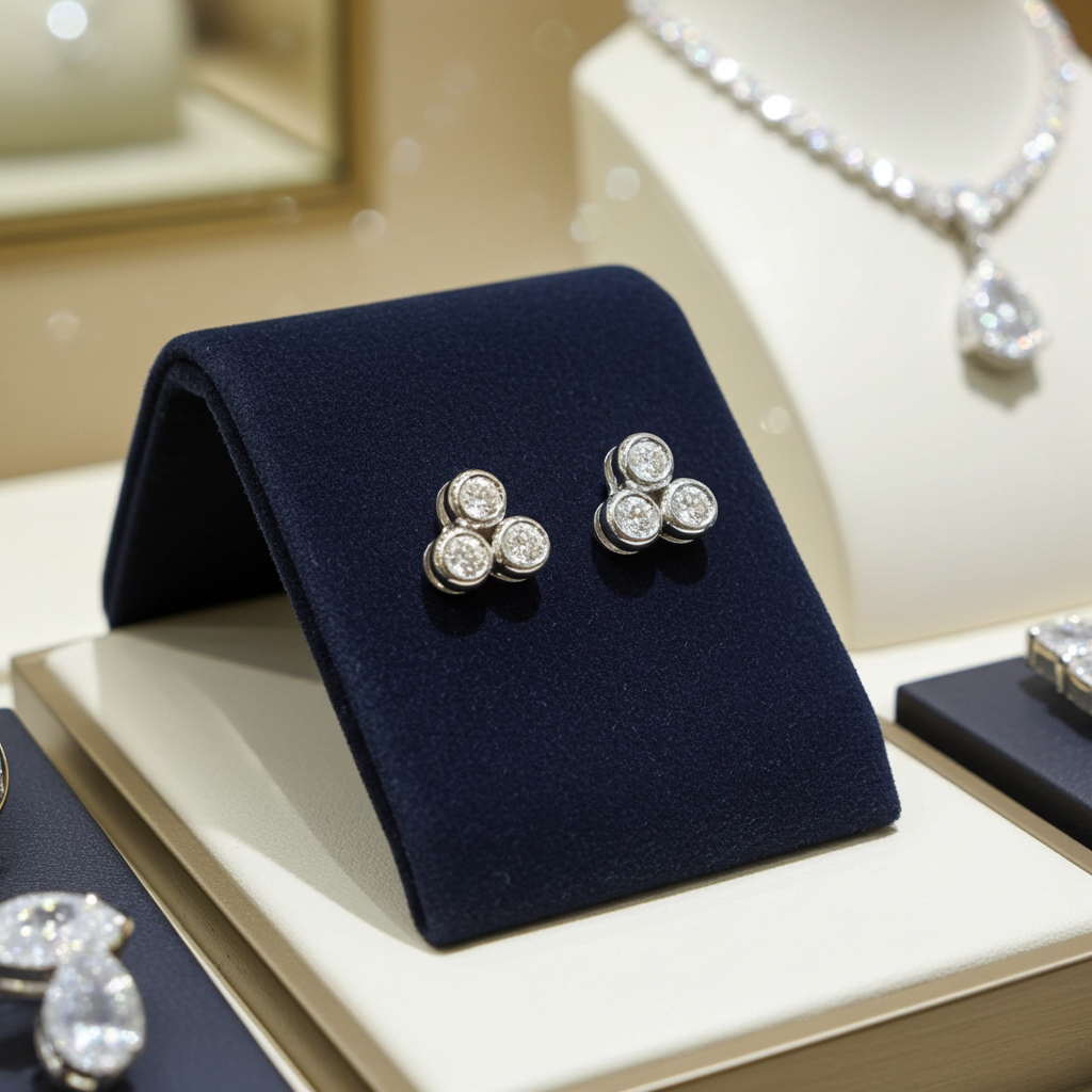Orecchini Trilogy  - 18 carati Oro bianco 0.60ct Diamante (Naturale) - Diamante