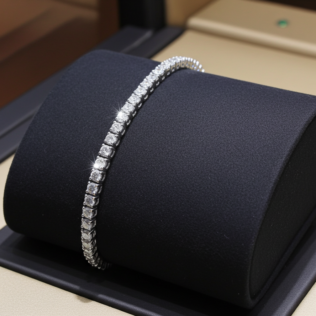 bracciale tennis in oro bianco 18k 750  e diamanti naturali 2,70ct