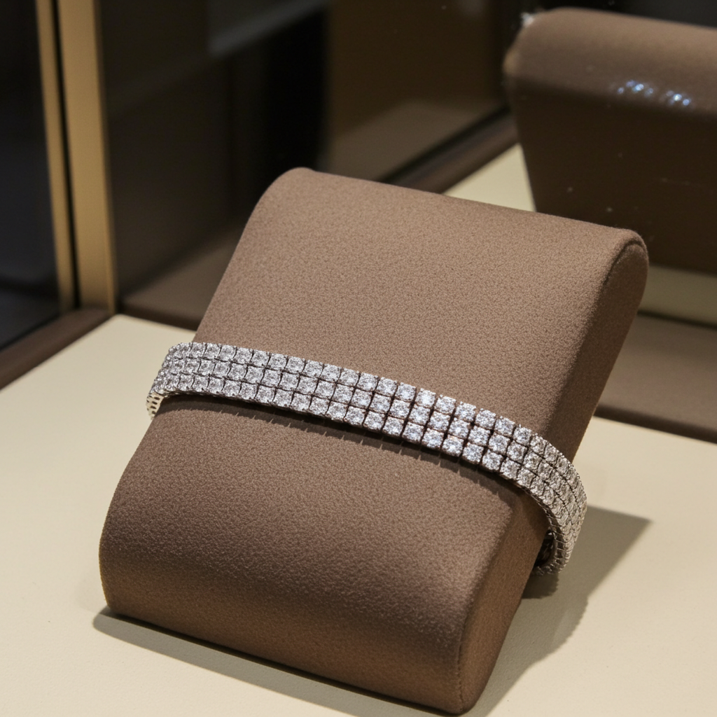 Bracciale tennis oro bianco e diamanti naturali 15ct