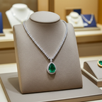 Collana collier tennis in oro e smeraldo e diamanti naturali 8.44 ct
