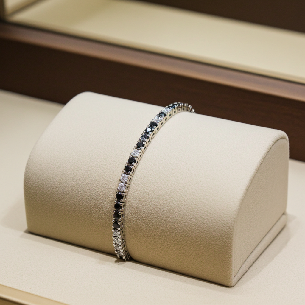 Bracciale tennis in oro bianco e diamanti naturali 4.00ct