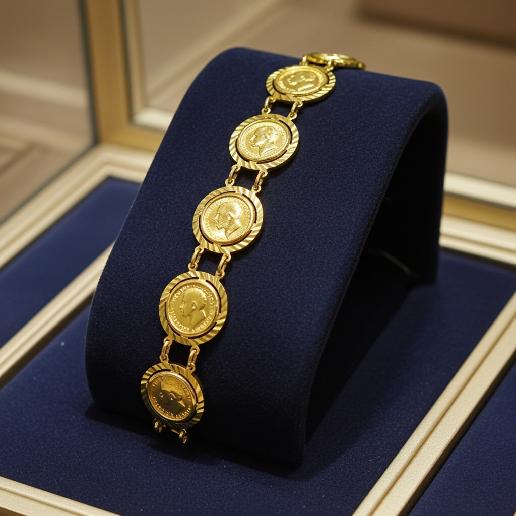 Bracciale Sterline - in oro giallo  con 7 sterline 22k