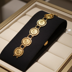 Bracciale in oro 22k con  5 sterline oro