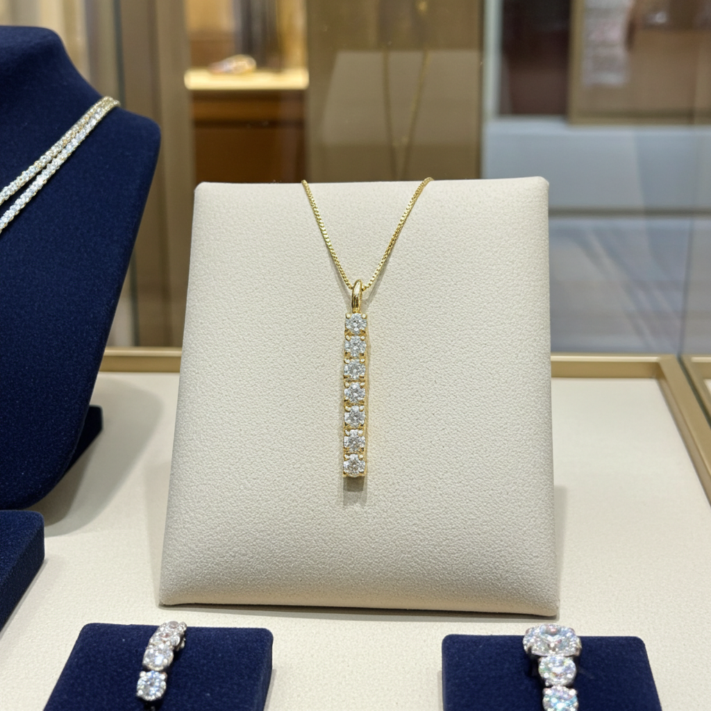 Ciondolo tennis in oro e diamante naturale 0.56ct